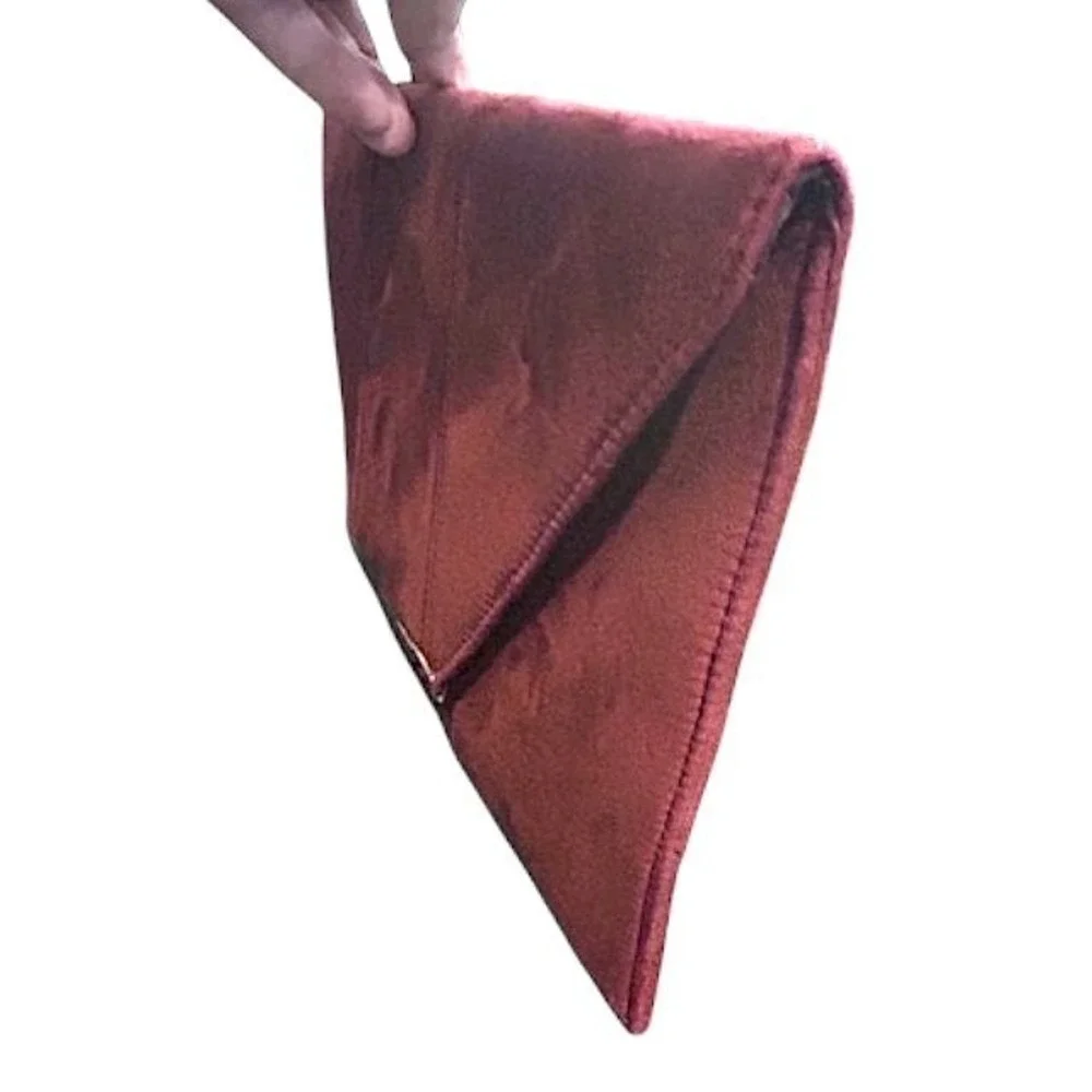 NWT‎ JNB Studio Burgundy Faux Suede Envelope Clutch Chain Shoulder Bag Modern